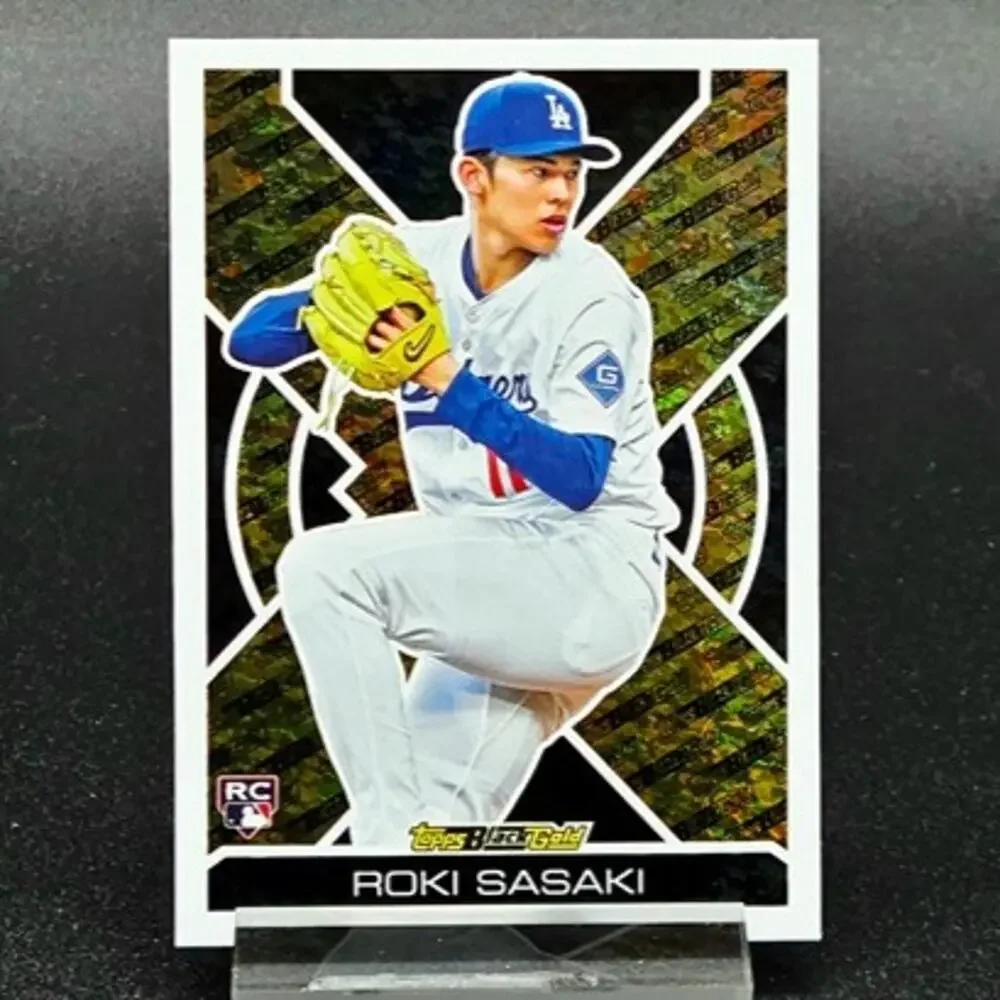Roki Sasaki Topps Black Gold Heritage RC Los Angeles Dodgers Star - Picture 4 of 5